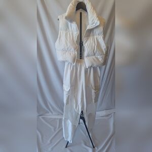 Dance Costume - White Puffer Vest and Cargo Hip Hop Pants